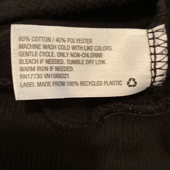 MOSSIMO SUPPLY CO BLACK SWEATSHIRT CREW SMALL - Picture 4 of 4